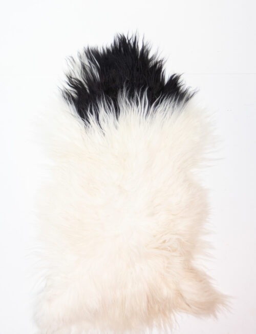 Koelap IJslandse Schapenvacht - Zwartwit Egaal - 140 x 90 cm