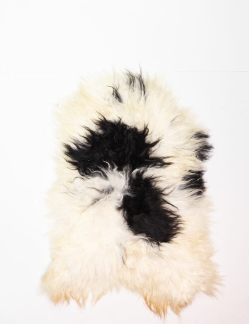 Koelap IJslandse Schapenvacht - Zwartwit Gevlekt - 120 x 85 cm