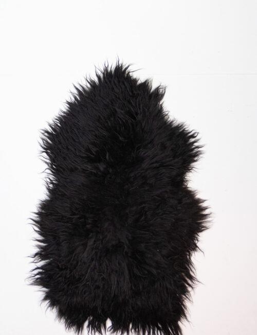 Koelap IJslandse Schapenvacht - Zwartwit Egaal - 130 x 85 cm