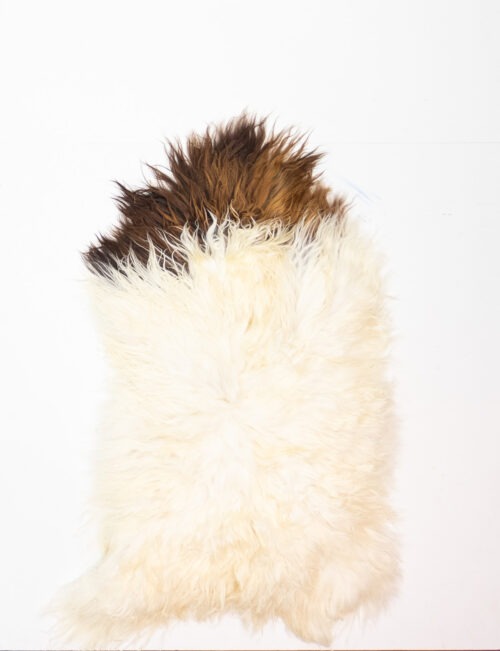 Koelap IJslandse Schapenvacht - Bruinwit Egaal - 130 x 85 cm