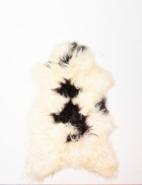 Koelap IJslandse Schapenvacht - Zwartwit Egaal - 120 x 80 cm