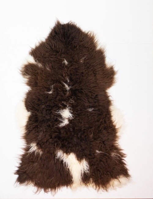 Koelap IJslandse Schapenvacht - Bruinwit Gevlekt - 135 x 90 cm