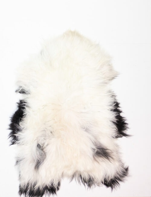 Koelap IJslandse Schapenvacht - Zwartwit Egaal - 130 x 95 cm