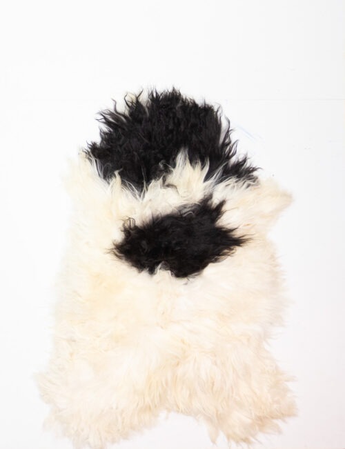 Koelap IJslandse Schapenvacht - Zwartwit Gevlekt - 125 x 90 cm