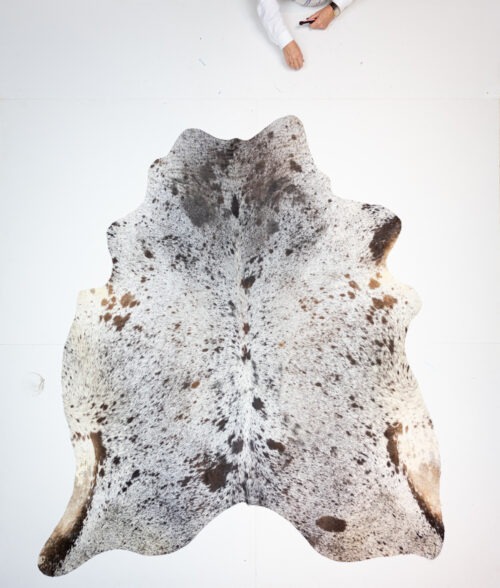 Koelap Kuhfell - Braunweiß Gefleckt Salz & Pfeffer - 230 x 200 cm
